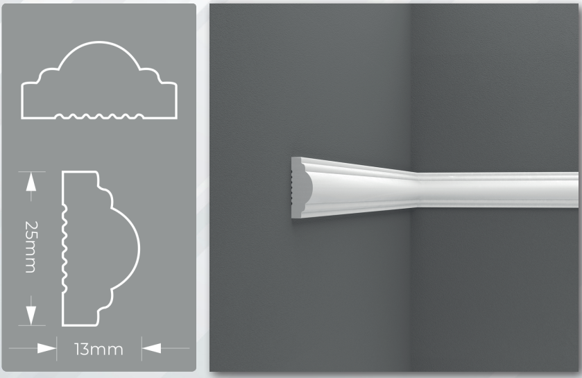 Peel and Stick Wall Molding Kit – 1 Upper + 2 Bottom Frames | Easy DIY Install