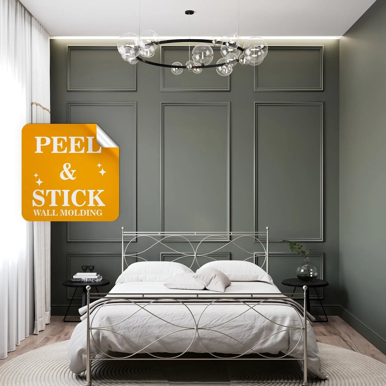 Peel and Stick Wall Molding Kit - 3 Upper, 3 Middle, and 3 Bottom Frames | Easy Installation