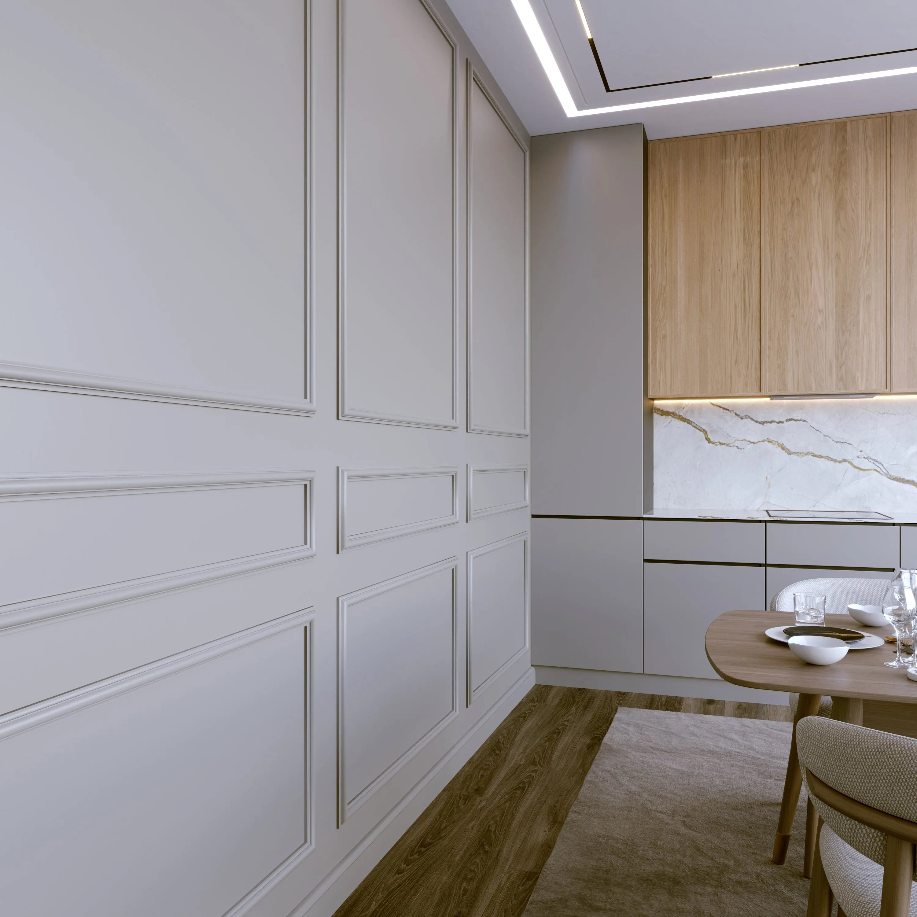 Peel and Stick Wall Molding Kit - 4 Upper, 4 Middle, and 4 Bottom Frames | Easy Installation