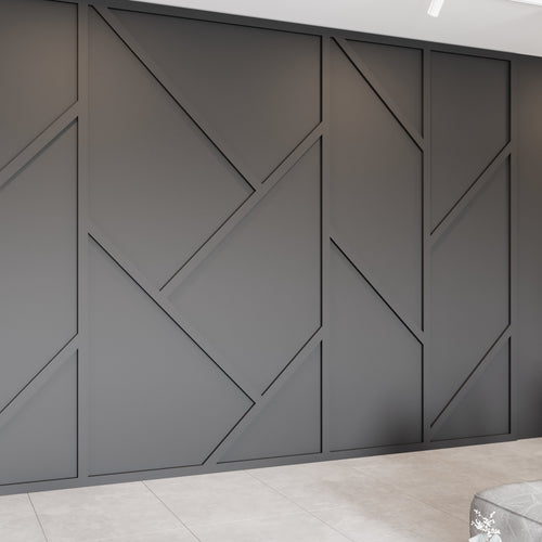 Asymmetric Wall Molding Kit - Easy Installation for Living Areas | Pre-Cut & Primed