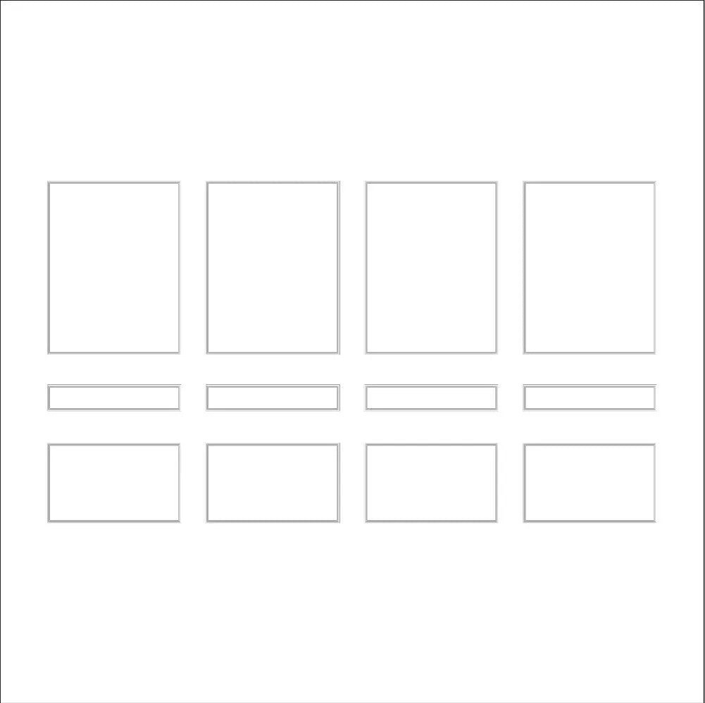 Peel and Stick Wall Molding Kit - 4 Upper, 4 Middle, and 4 Bottom Frames | Easy Installation